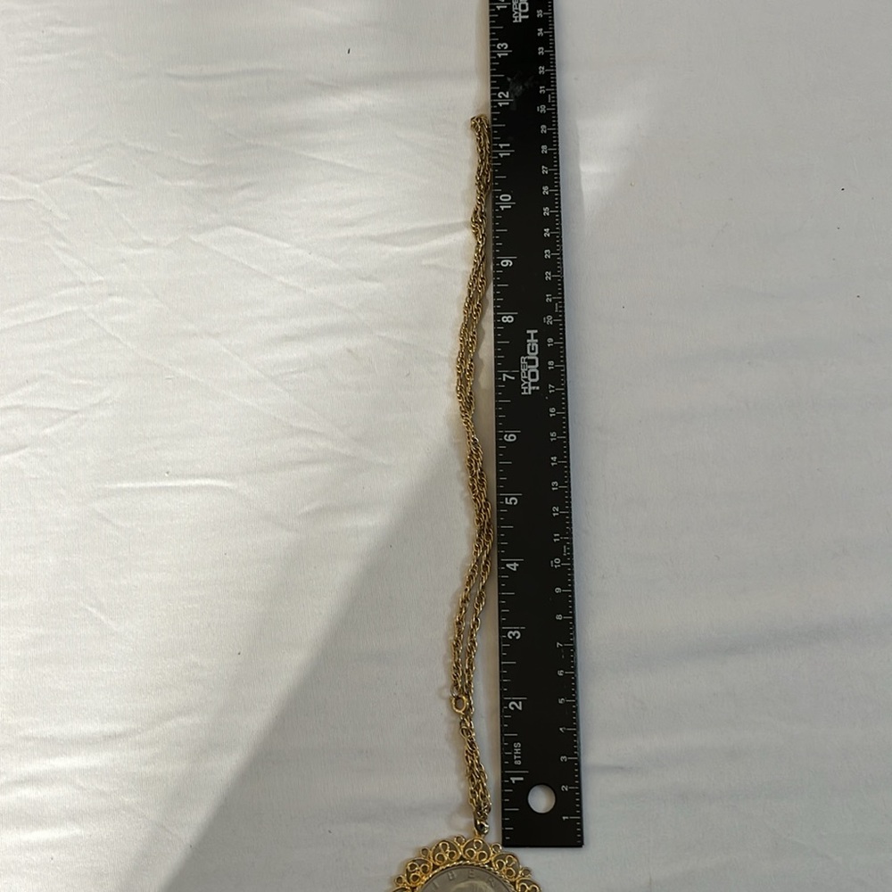 Vintage authentic Eisenhower 1972 Liberty silver dollar pendant gold rope chain - Picture 3 of 6